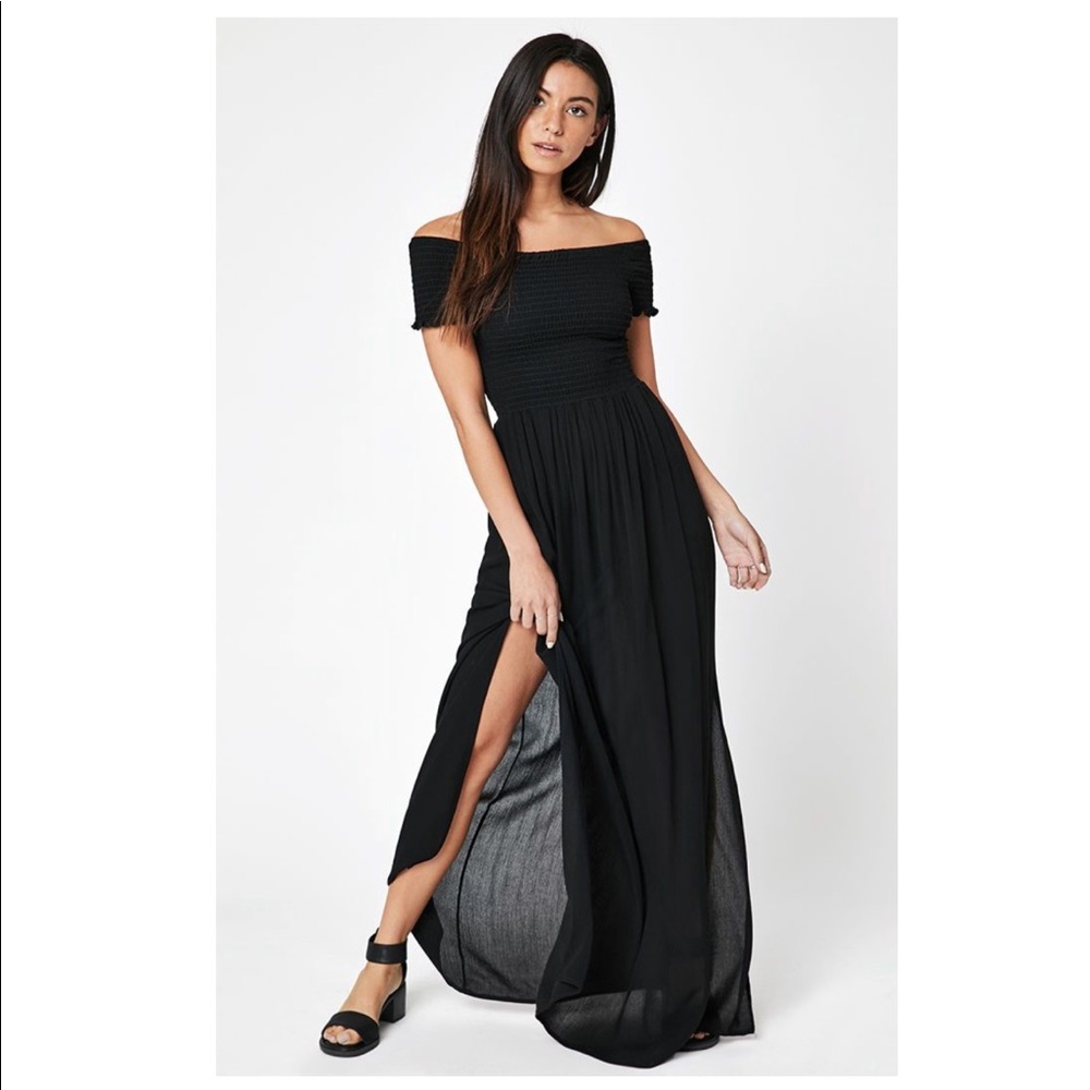 Off the shoulder maxi dress